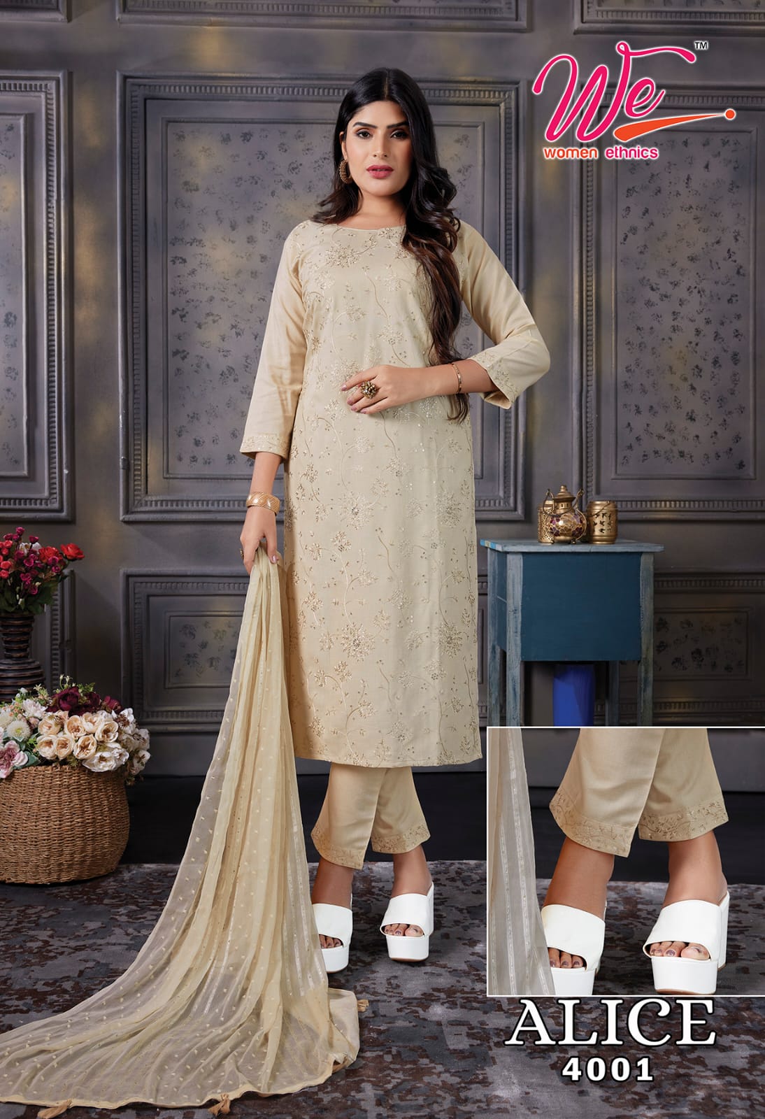 Alice By We 4001 To 4007 Rayon Designer Kurti With Bottom Dupatta Wholesale Shop In Surat